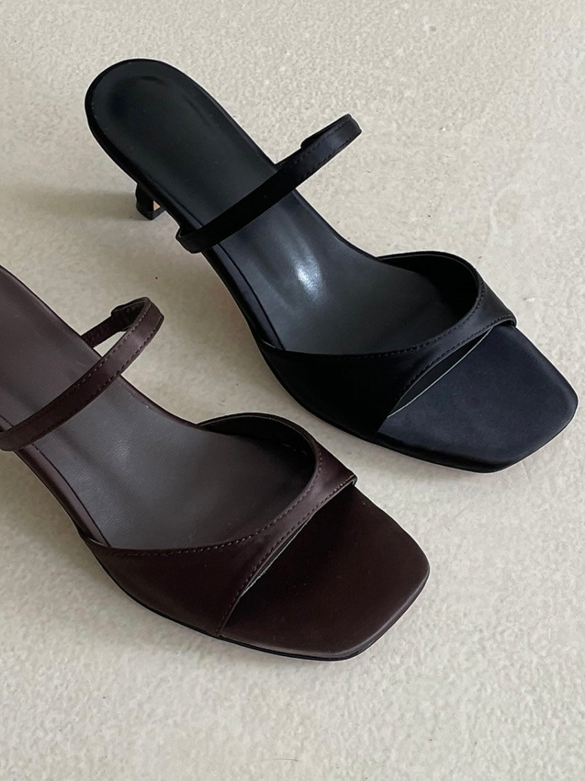 Square Toe Strap Mule Sandals