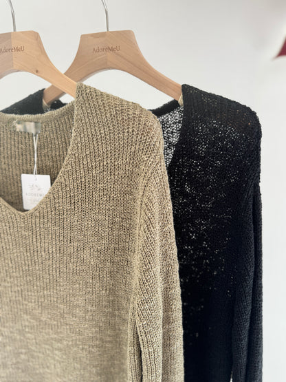 Slit Loose Knit Sweater(~10/18)