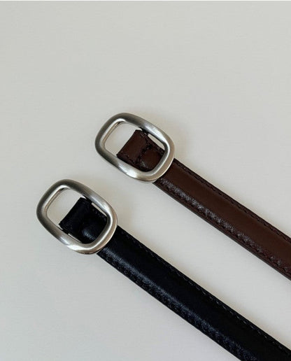 Cowhide Silver Nohole Belt