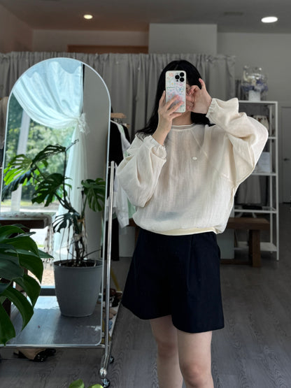 Airy Sheer Pullover Top(~9/8)