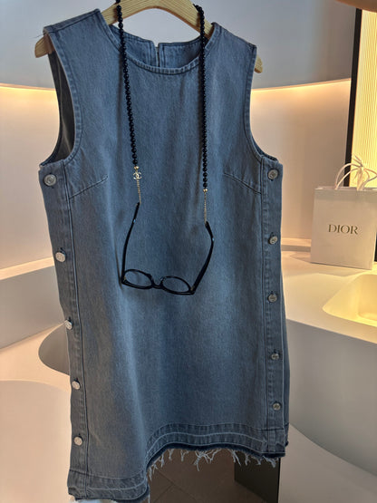 * Button Denim Dress