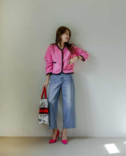 * Wide-Leg Cropped Jeans