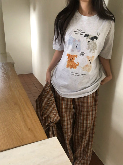 * Dog Graphic Oversized T-Shirt