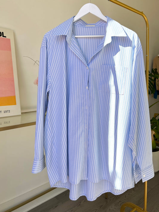 [L-XL]Stripe Overfit Shirt