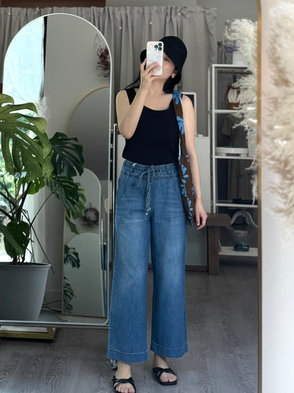 Banding Wide Denim - AdoreMeU