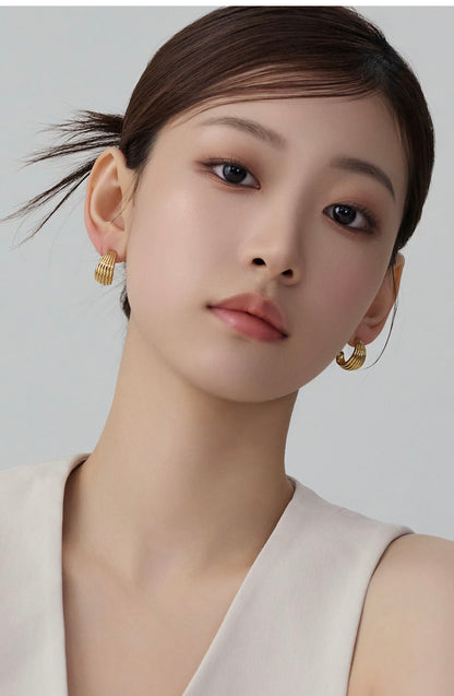 14KGF Bold Line Earring - AdoreMeU