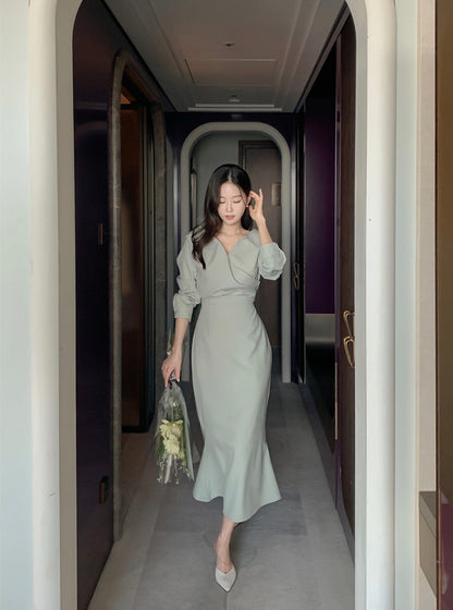 * Shirred Mermaid Dress