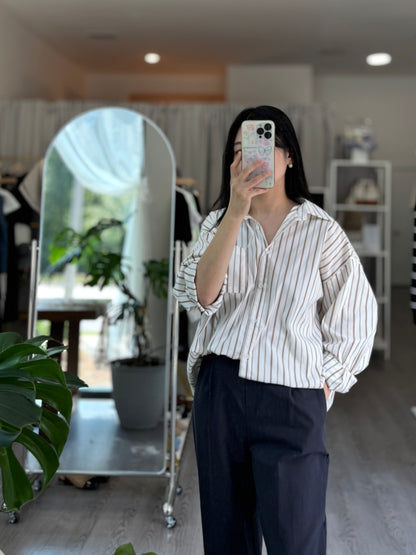 Fall Striped Button-Down Shirt(~9/8)