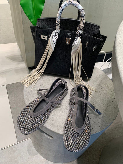 (PRE-ORDER)Beaded Mesh Flat Shoes 6/18