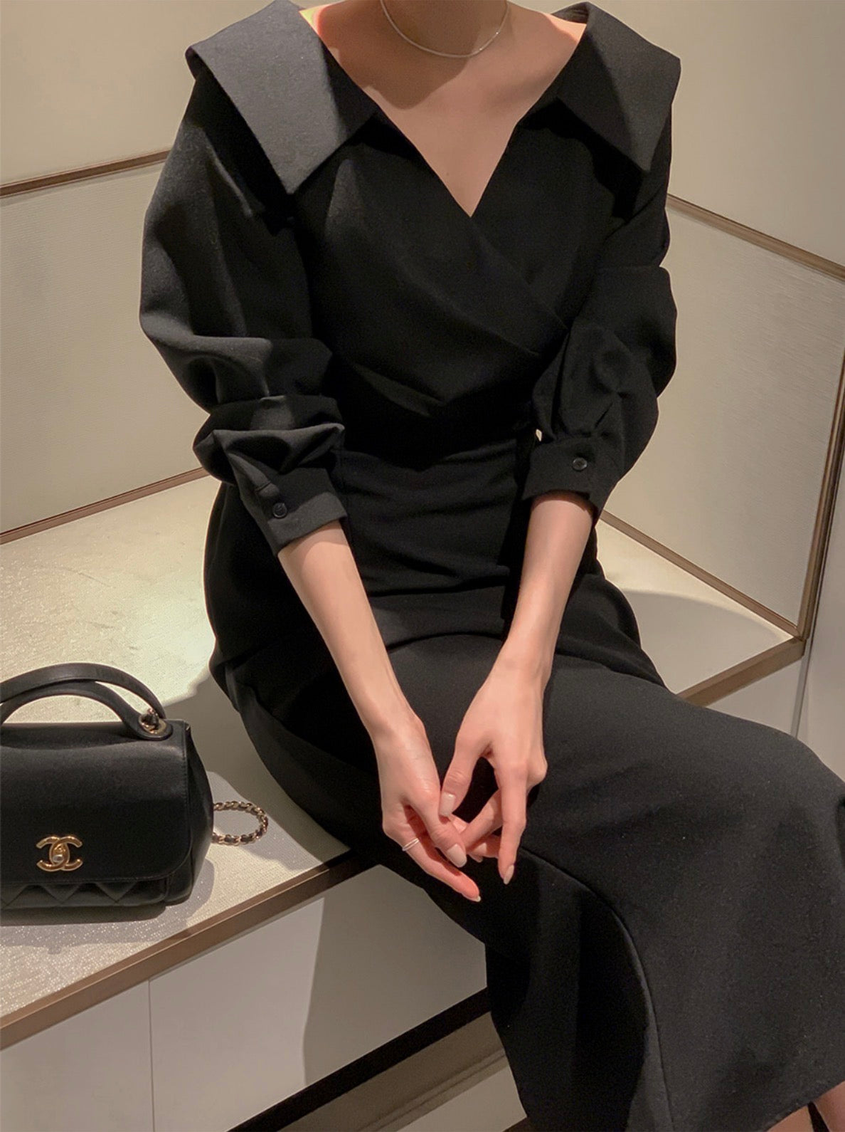 * Shirred Mermaid Dress