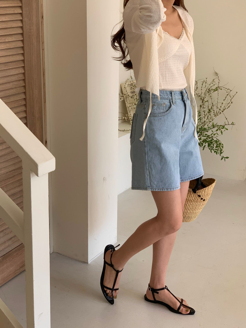 *  Simple Denim Shorts
