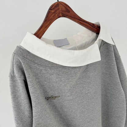 Layered Off-Shoulder Sweatshirt