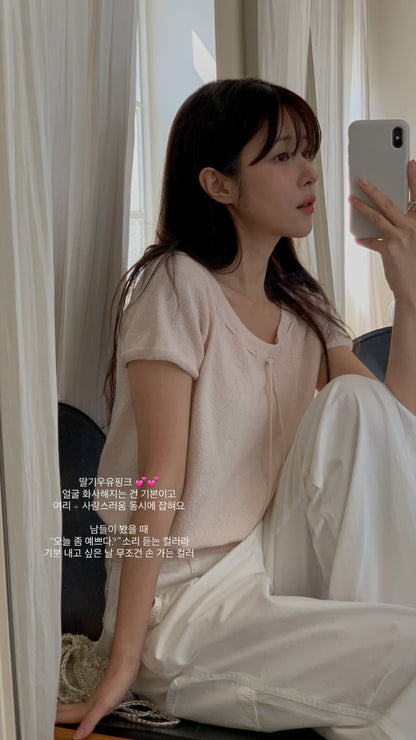 * From Ribbon Short Sleeve Knit