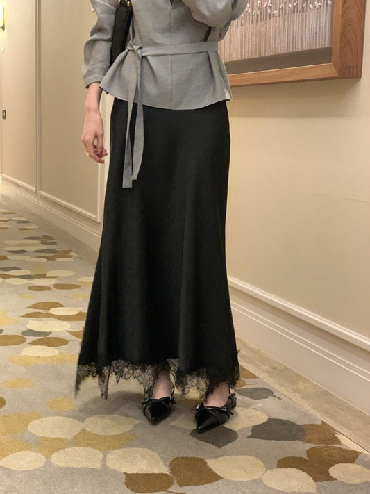 * Lace Silk Skirt