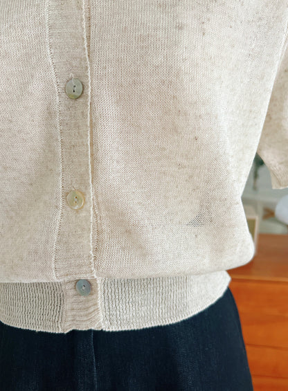 * Linen Raglan Knit Cardigan