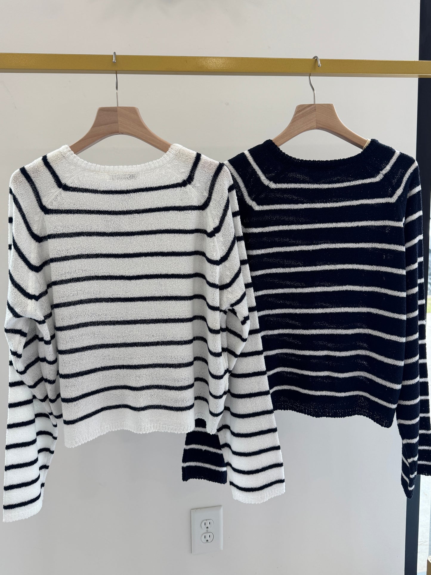 Saddle Boucle Stripe Cardigan