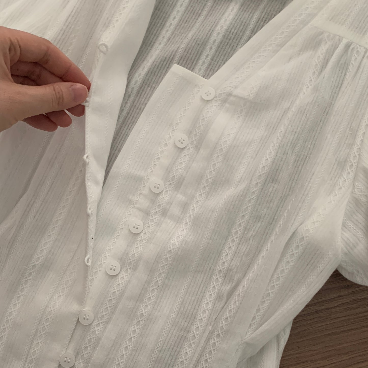 * Cotton Lace Puff Blouse