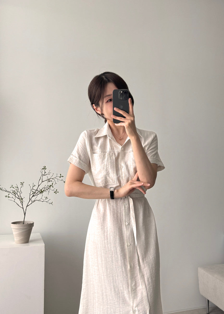 * Linen Pocket Dress