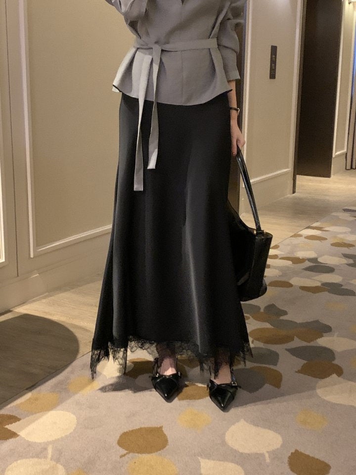 * Lace Silk Skirt