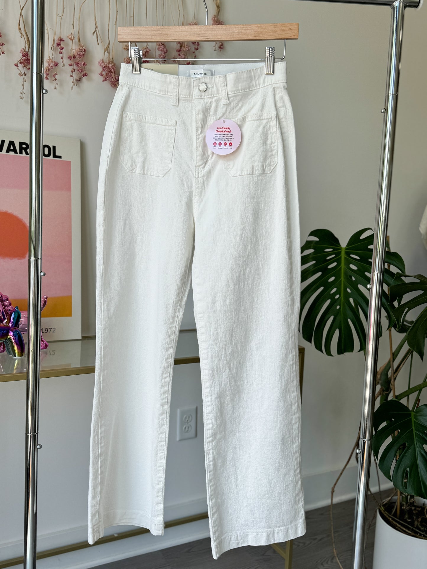 Pocket Point White Banding Pants