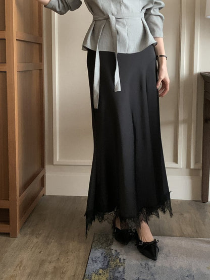 * Lace Silk Skirt