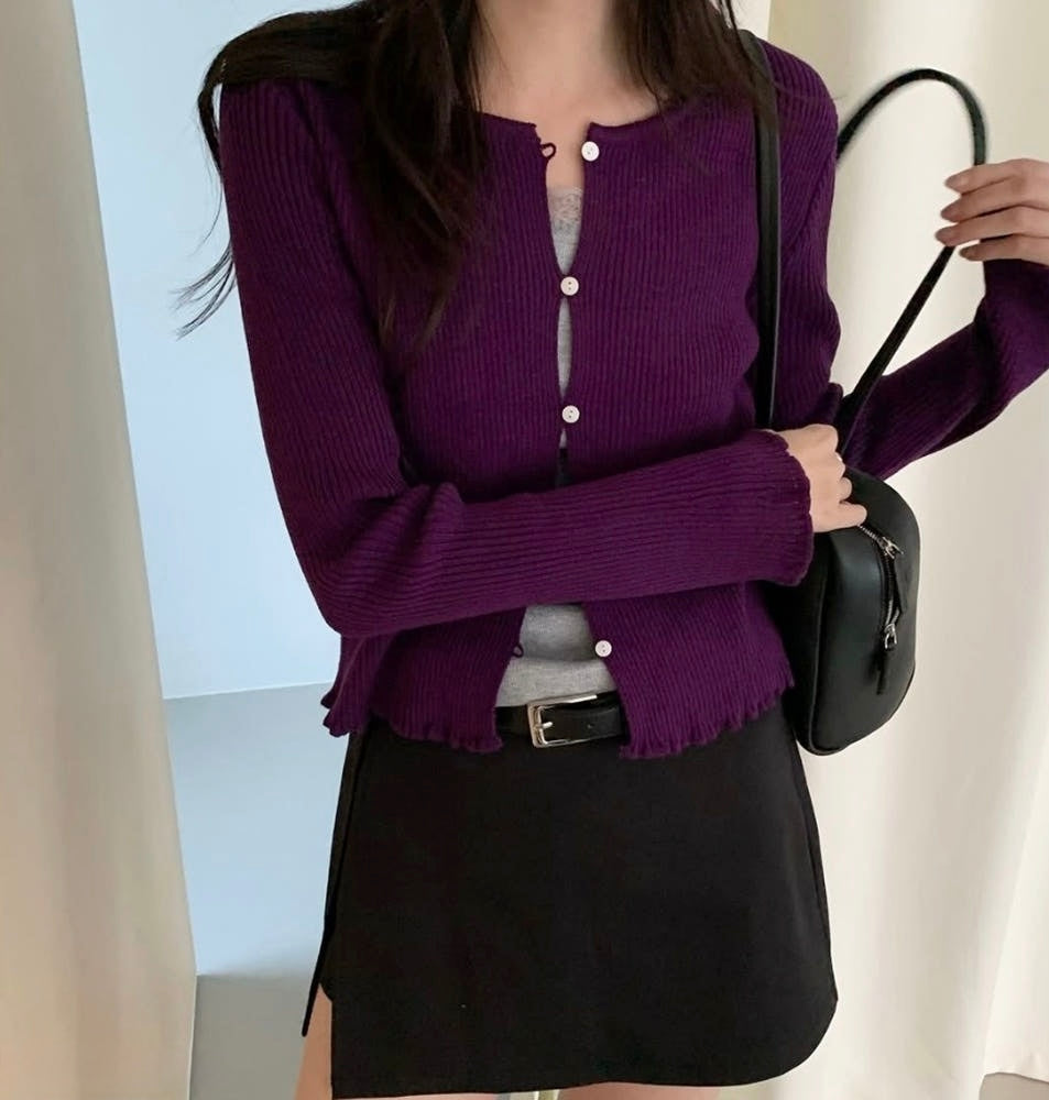 Frill Dive Knit Cardigan(~9/23)