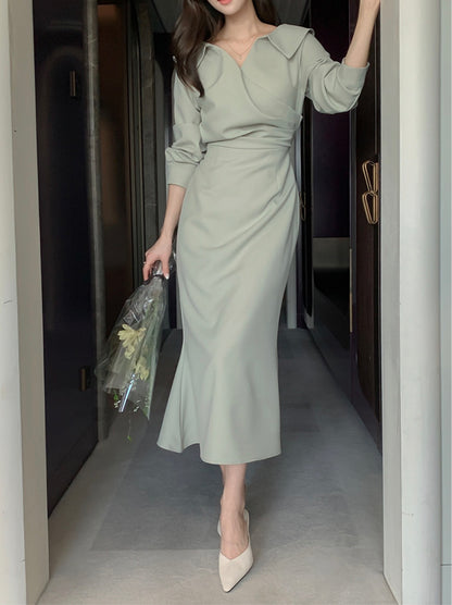 * Shirred Mermaid Dress