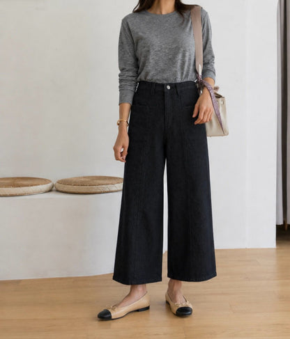 * Non-Fade Cropped Denim