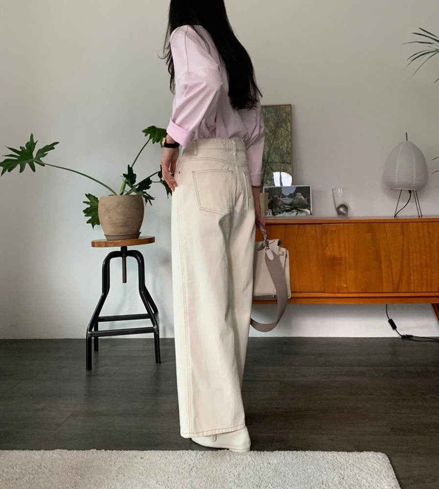 Stitchy Cream Pants