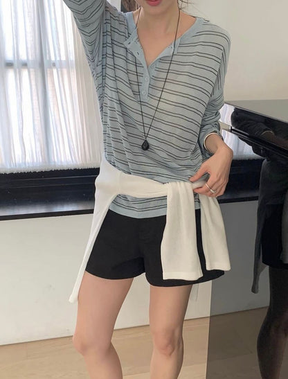 *  Breeze Stripe Summer Knit Top
