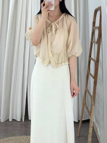 Organza Shirring Blouse