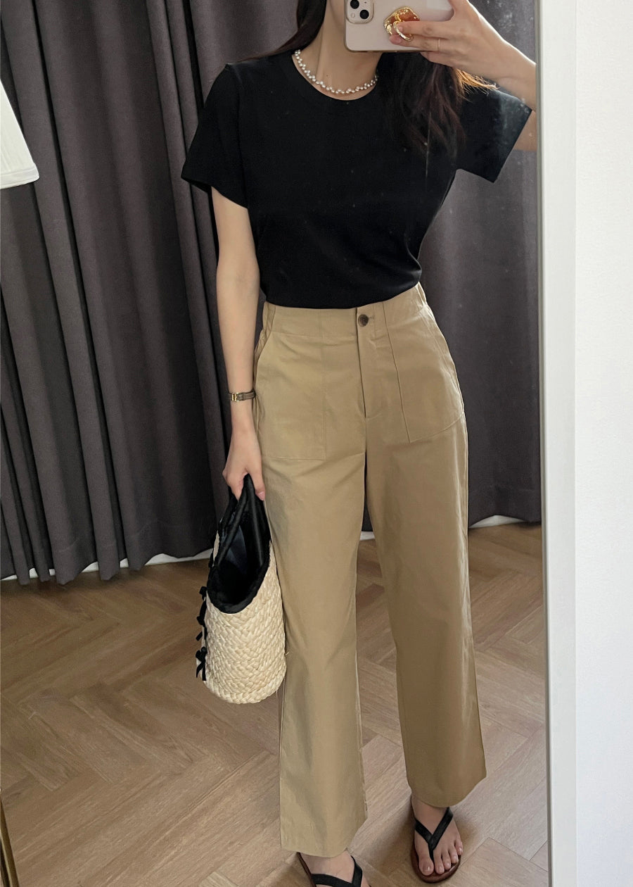 * Cotton Straight Fit Pants