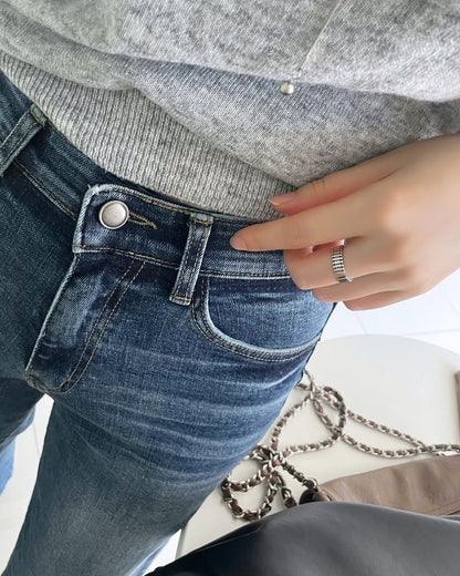 Banding Wide Flare Jeans (~9/5)