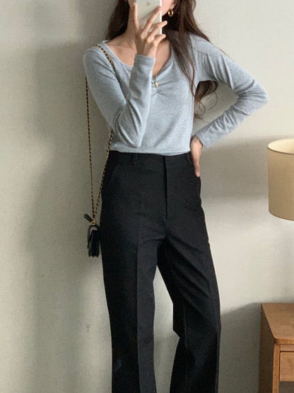 Fleece Lined Denim Slacks