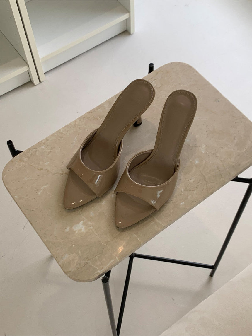 * Open-toe high heels(소가죽)