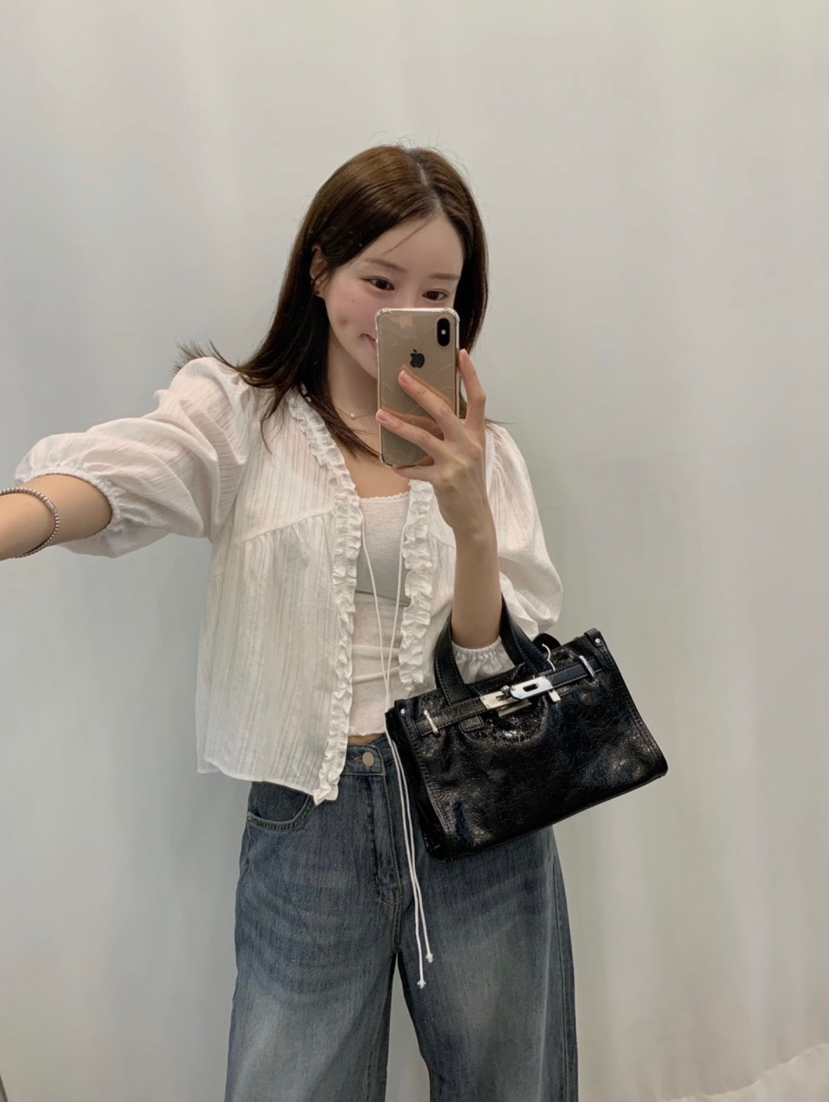 *Lovely Ruffle Cardigan Blouse