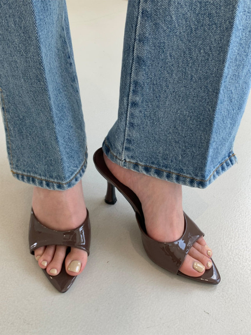 * Open-toe high heels(소가죽)