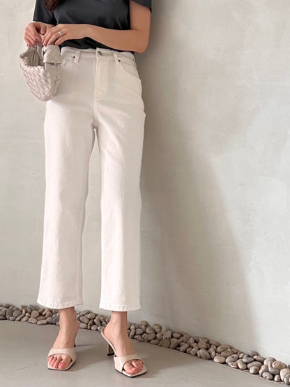 * Straight-leg cotton pants