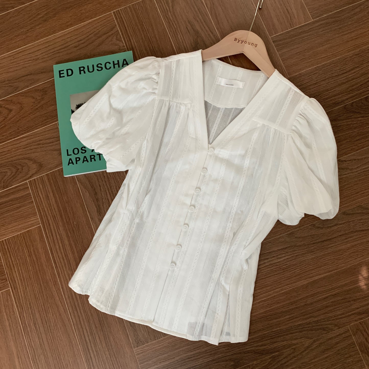 * Cotton Lace Puff Blouse