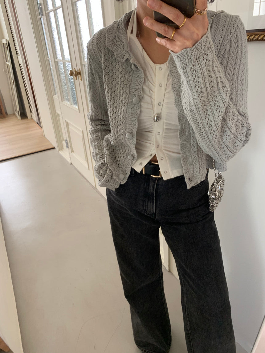*크로셰 칼라 가디건