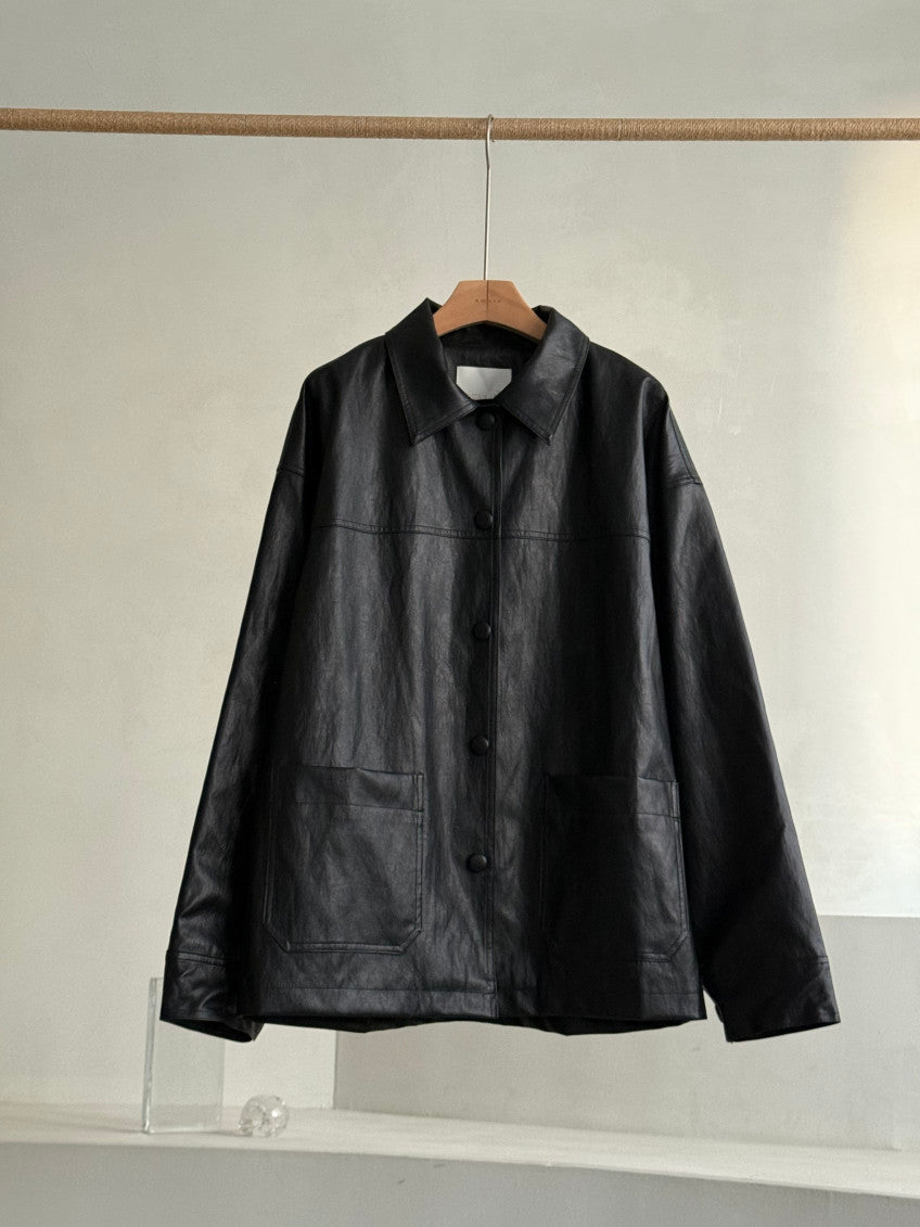 Faux Leather Half Jacket