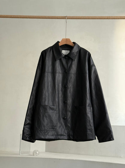 Faux Leather Half Jacket