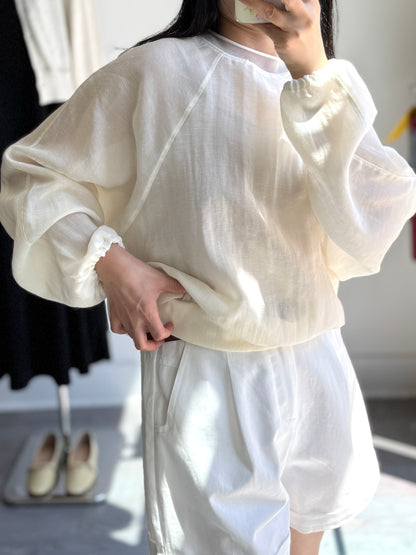 Airy Sheer Pullover Top(~9/8)