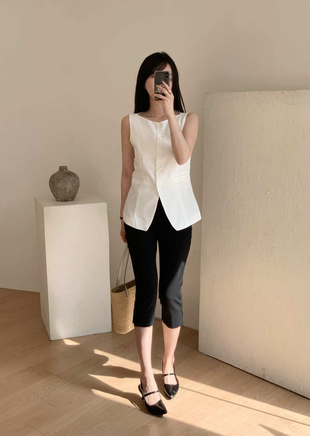* Linen Blend Summer Vest