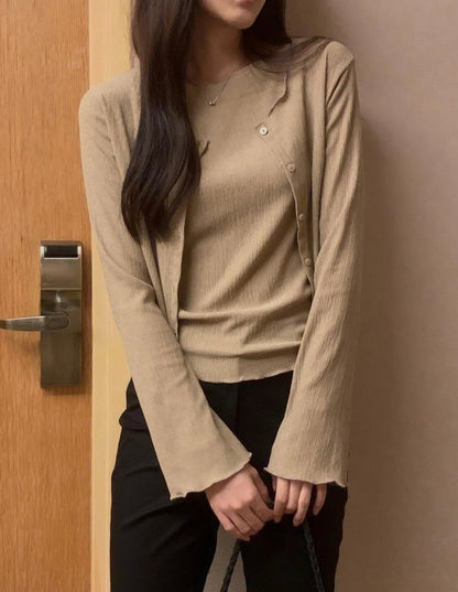 *Pleated Tank & Cardigan Set