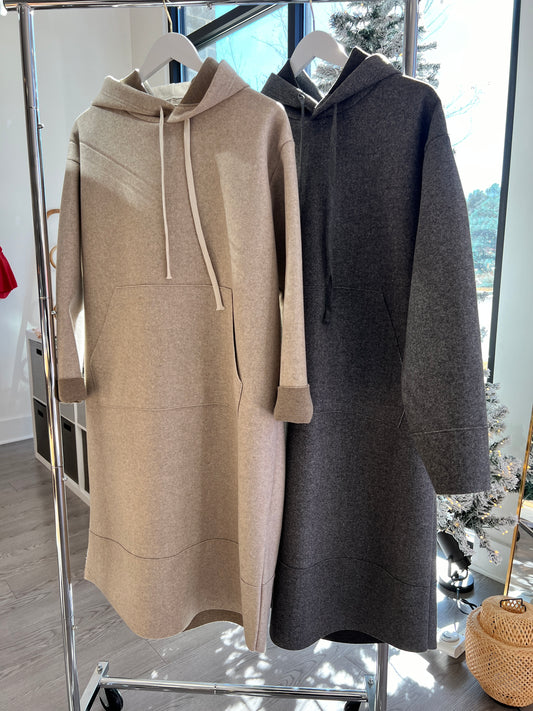 Wool Hood Kangeroo Dress