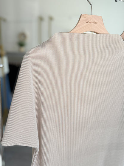 Velvet Pleats Shortsleeve