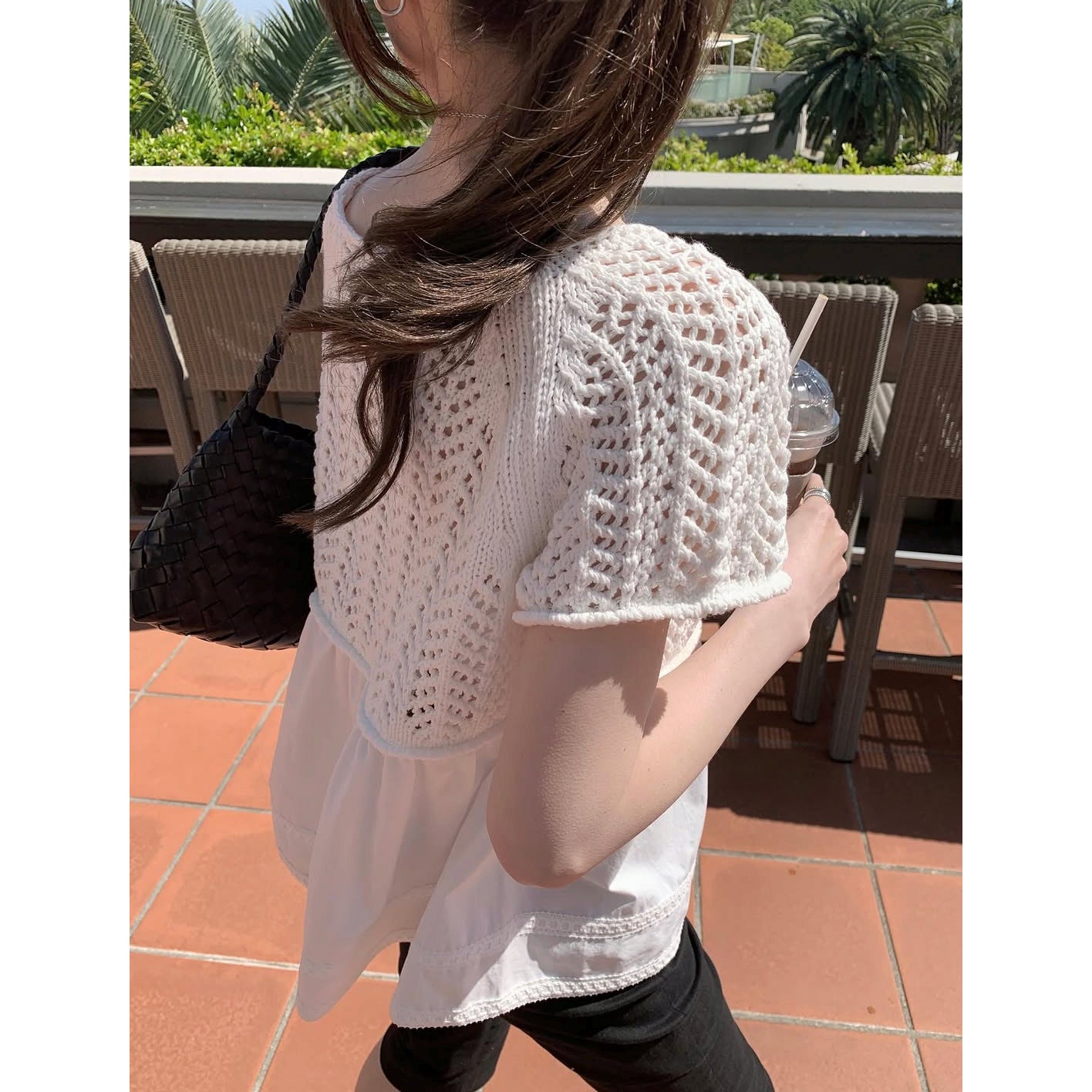 *Layered Crochet Knit Top