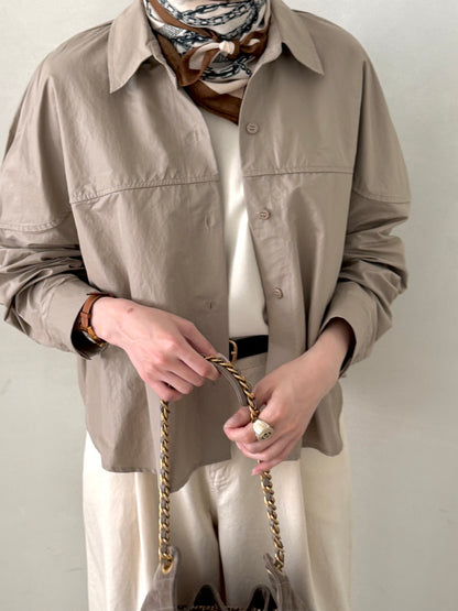 Matte Leather-Look Shirt Jacket