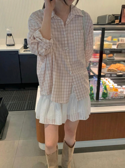 * Soft Oversized Plaid Shirt